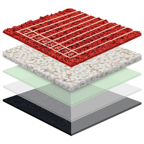 四川无缝预制型塑胶跑道渗水TPR喷面